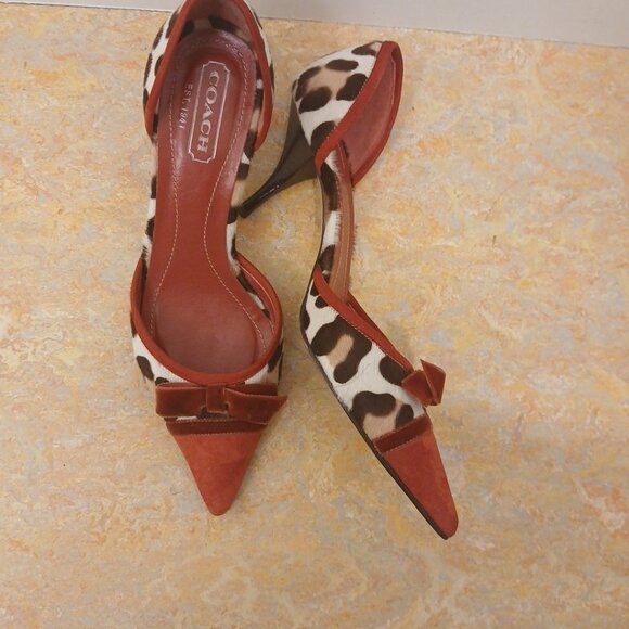 Coach Pony Hair Cheetah Pumps HEELS - Picture 5 of 14